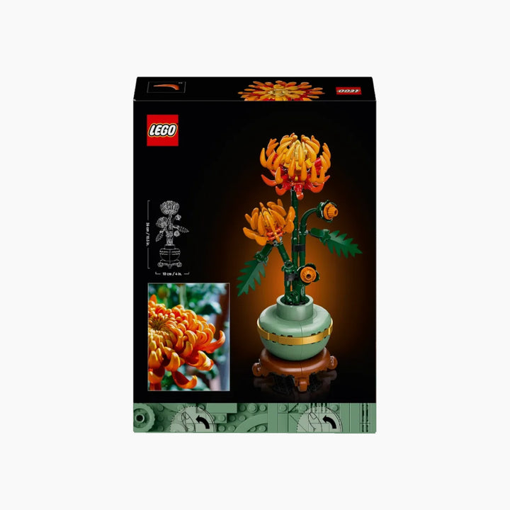 Lego 278-piece orange chrysanthemum botanical display with flowerpot and plinth
