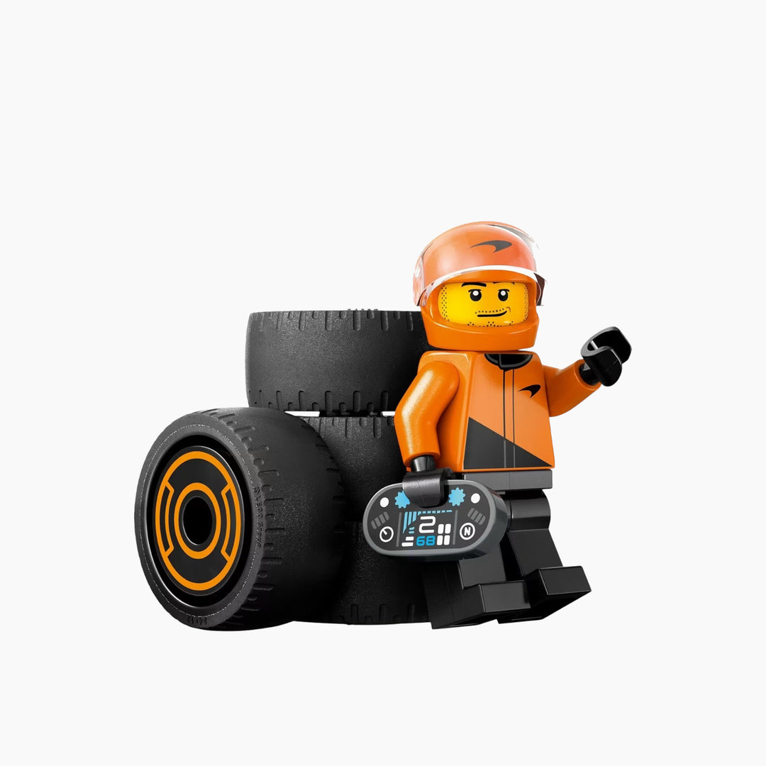 Lego F1 driver with McLaren race car construction set