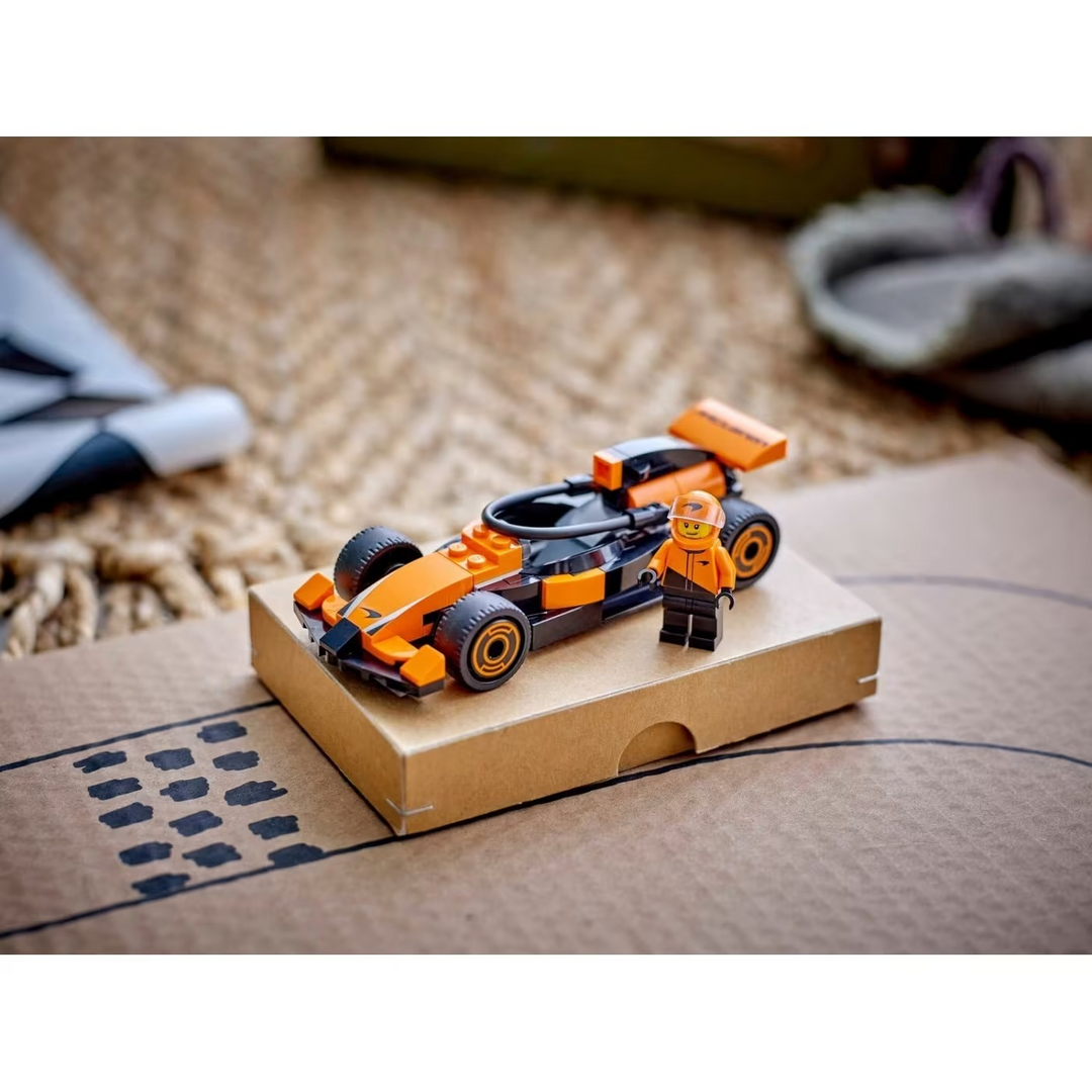 Lego F1 driver with McLaren race car construction set