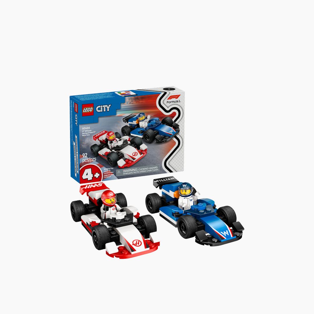 LEGO City F1 Williams Racing &amp; Haas F1 Race Cars 92-piece construction set