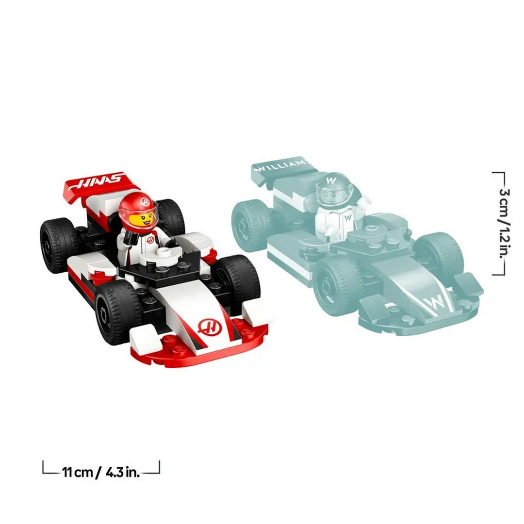 LEGO City F1 Williams Racing &amp; Haas F1 race cars construction set