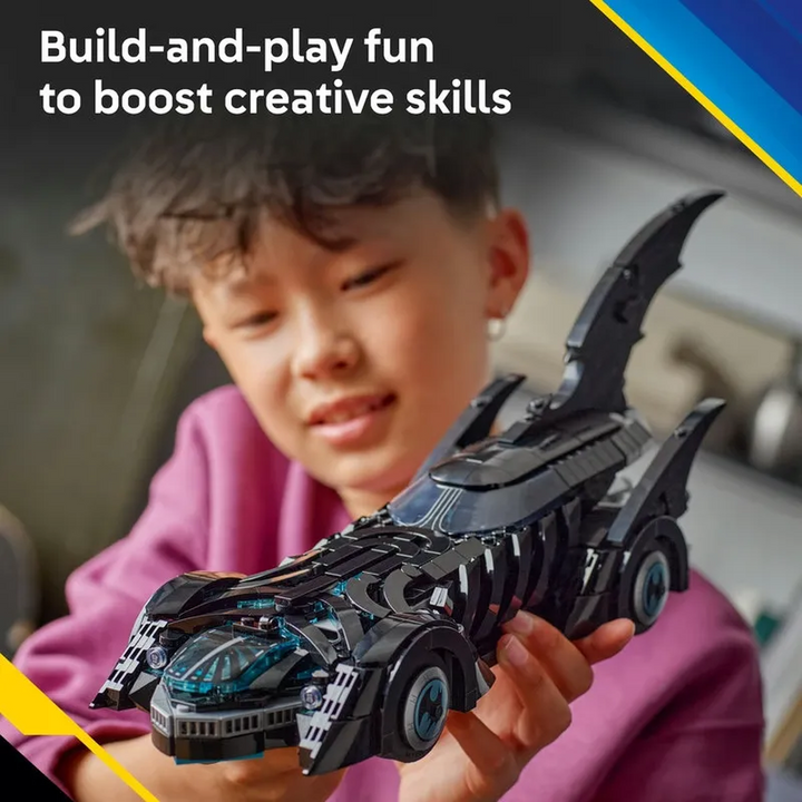 Lego Batman Forever Batmobile construction set with 909 pieces and Batman minifigure
