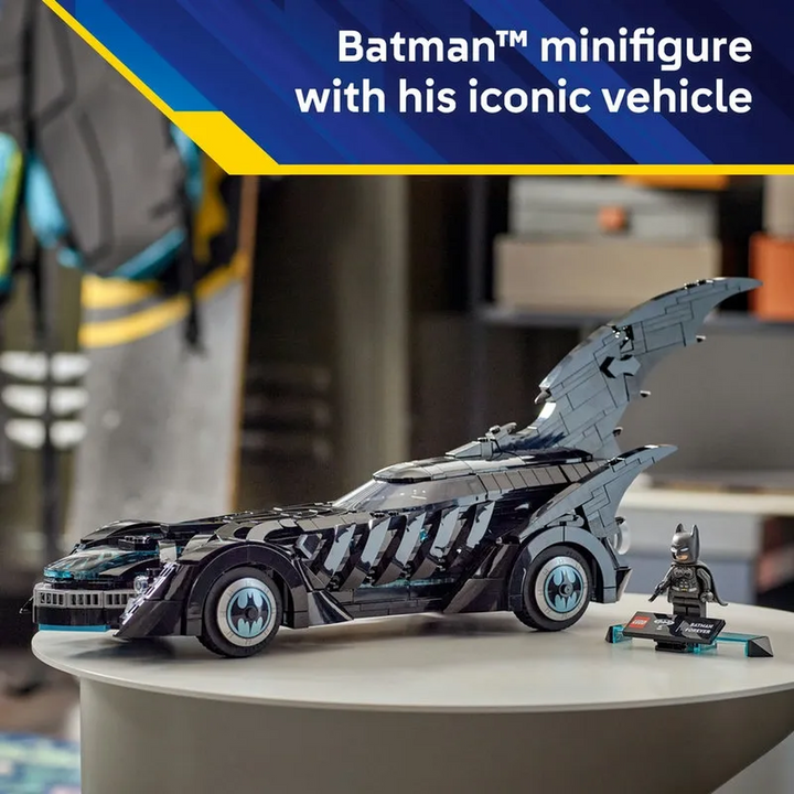 Lego Batman Forever Batmobile construction set with 909 pieces and Batman minifigure