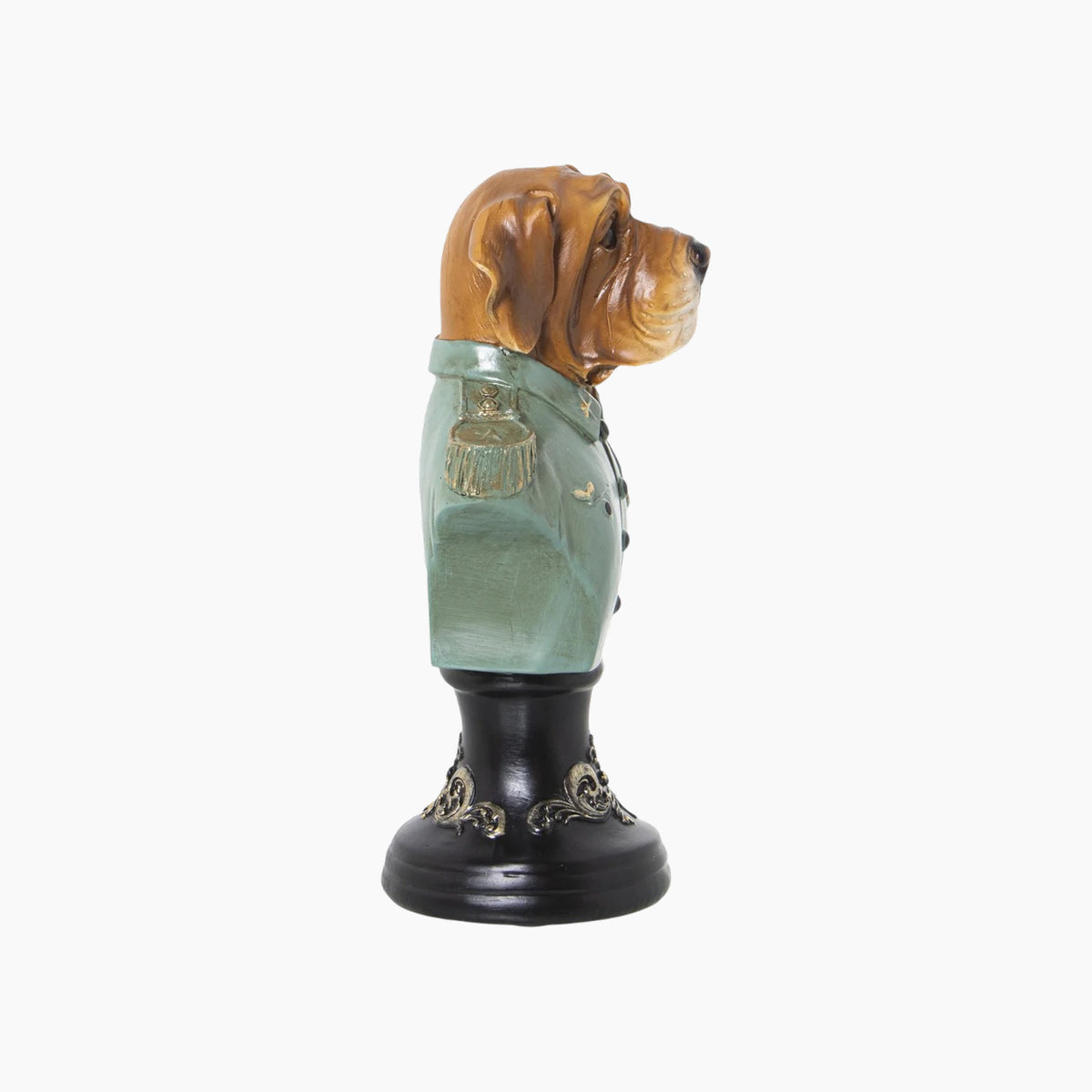 Teal dog bust figurine decorative home accessory
