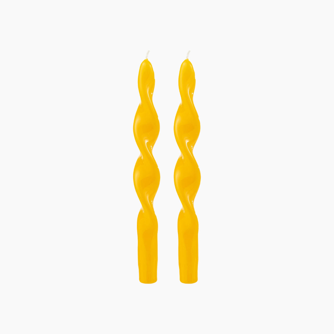 Twisted candles set for decorative purposes