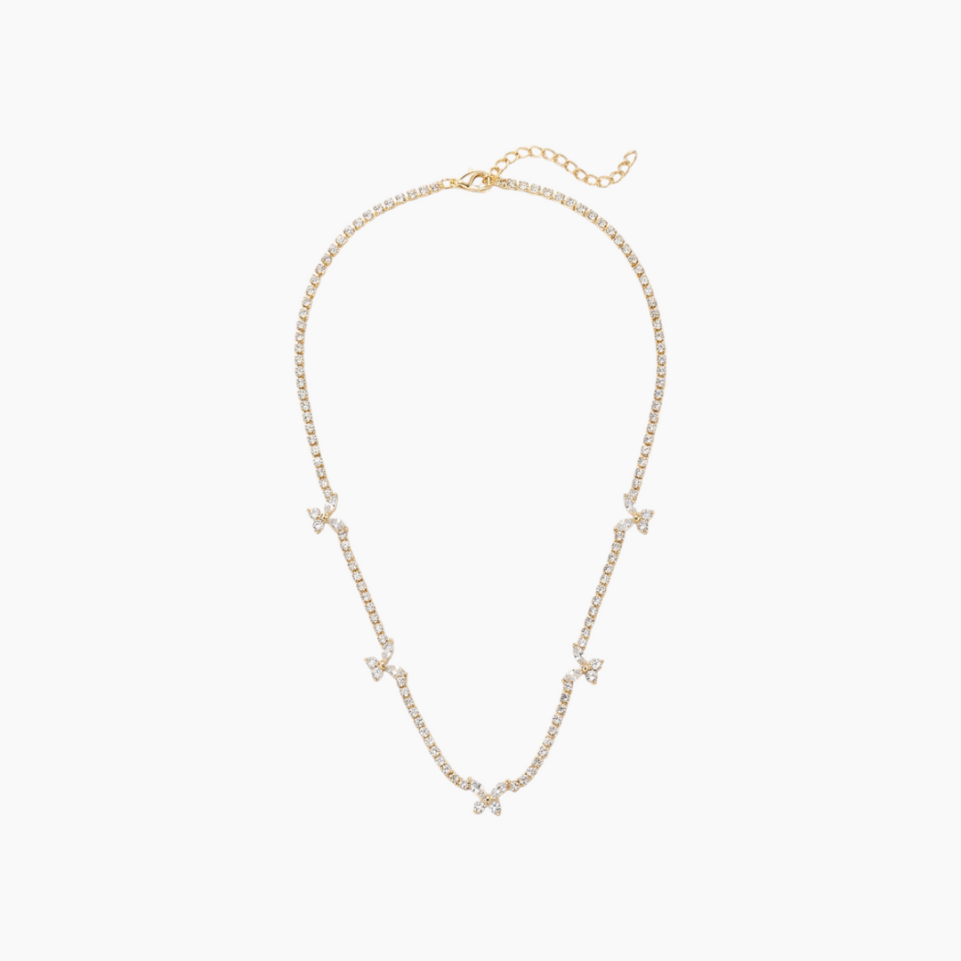Soul Jewelry Gold bow tennis necklace