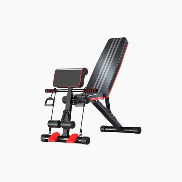 Folding Exercise Bench with Resistance Bands
