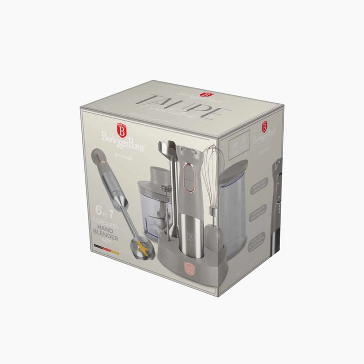 Berlinger Haus 6-in-1 Rechargeable Hand Blender and Chopper Set - Taupe