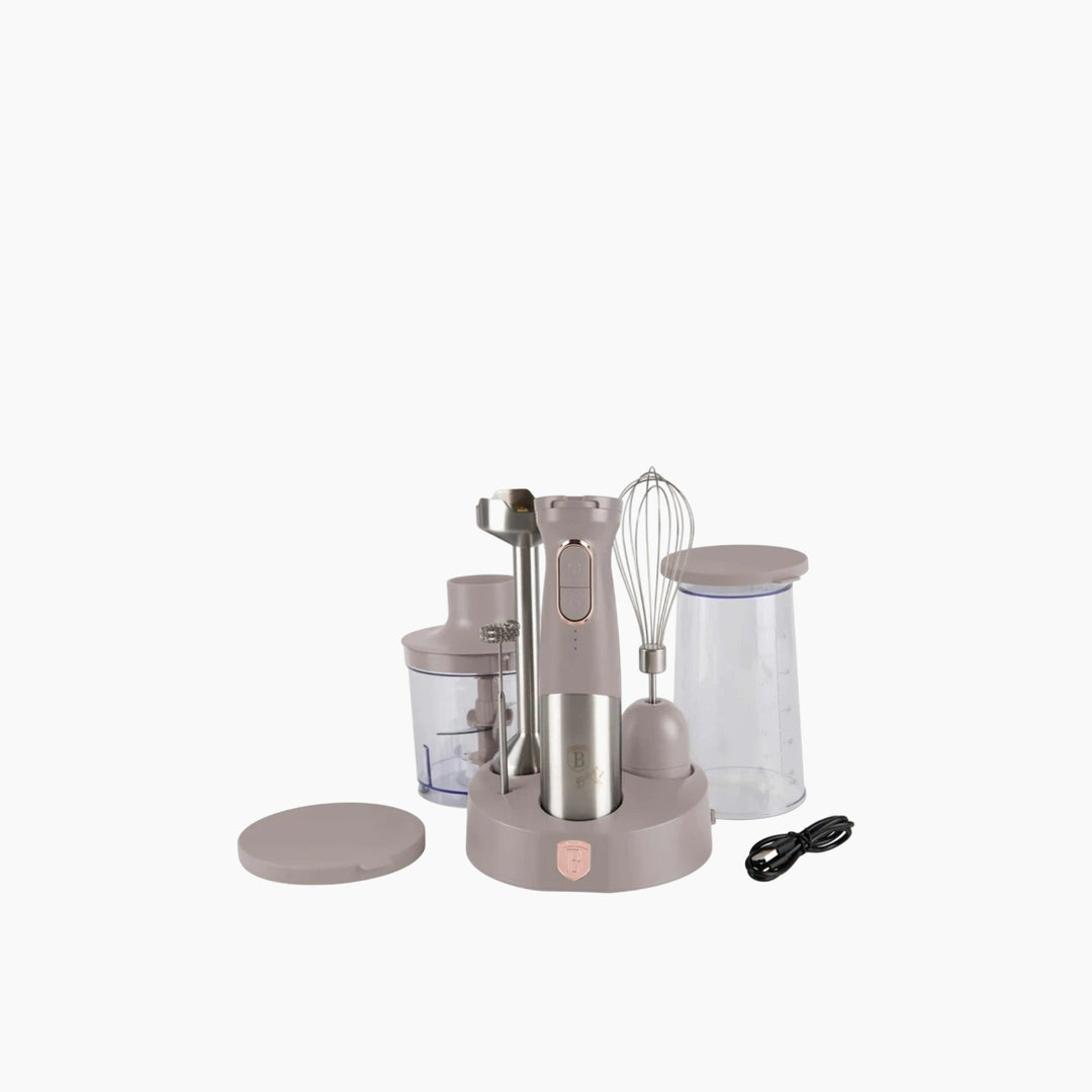 Berlinger Haus 6-in-1 Rechargeable Hand Blender and Chopper Set - Taupe