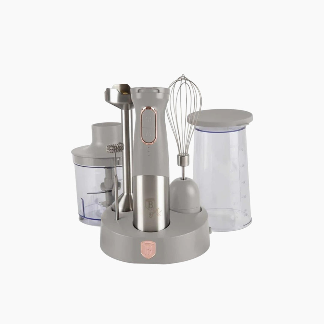 Berlinger Haus 6-in-1 Rechargeable Hand Blender and Chopper Set - Taupe