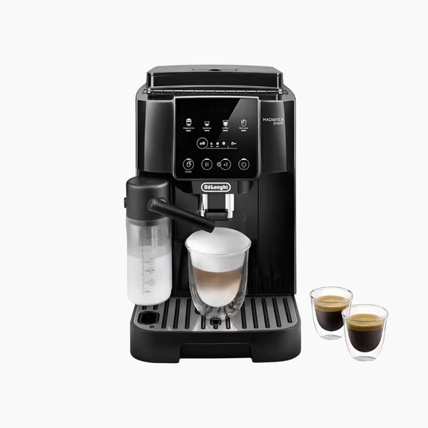 ماكينة صنع الإسبريسو السوداء ١٥ بار مع مطحنة قهوة وخزان حليب ١.٨ لتر، ١٤٥٠ واط