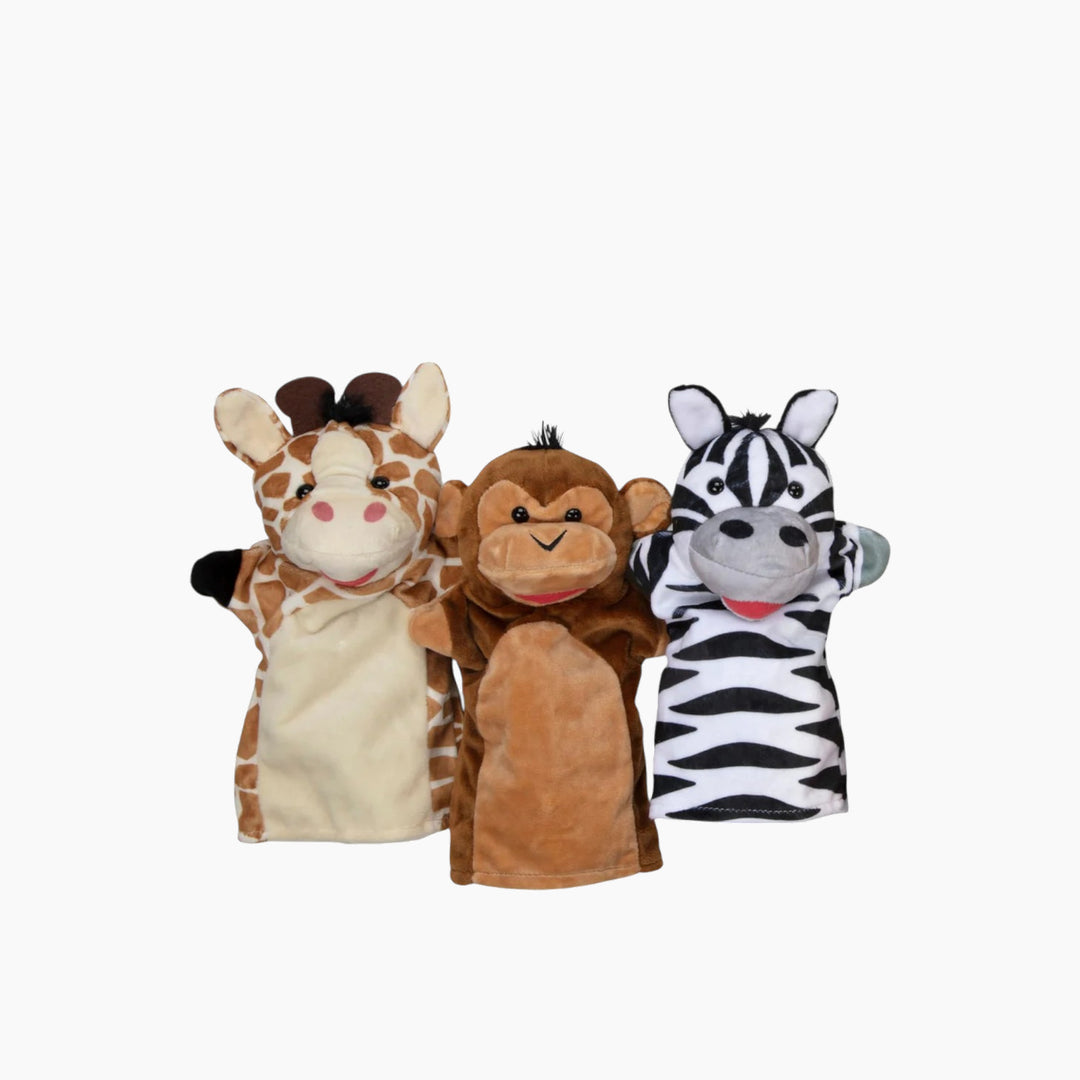 PLUSH Safari Uddies hand puppet set