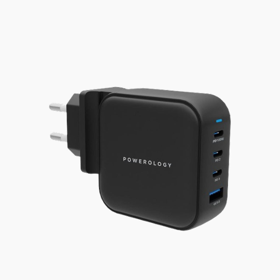 Powerology Triple PD GaN Charger + 1 QC3.0 World Travel Kit Charger
