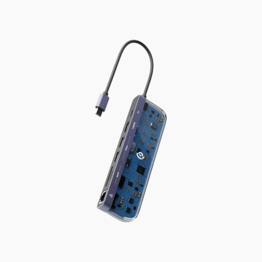 Powerology 7 in 1 USB-C Multi Hub Crystalline Series Hub