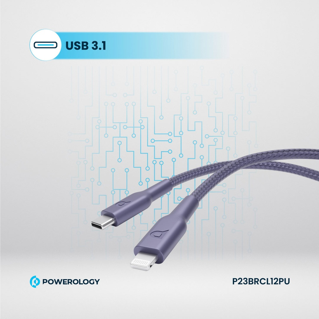 Powerology Braided USB-C To Lightning Cable