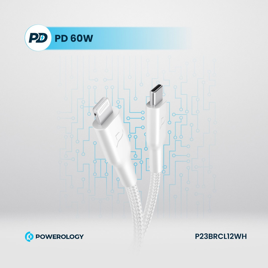Powerology Braided USB-C To Lightning Cable