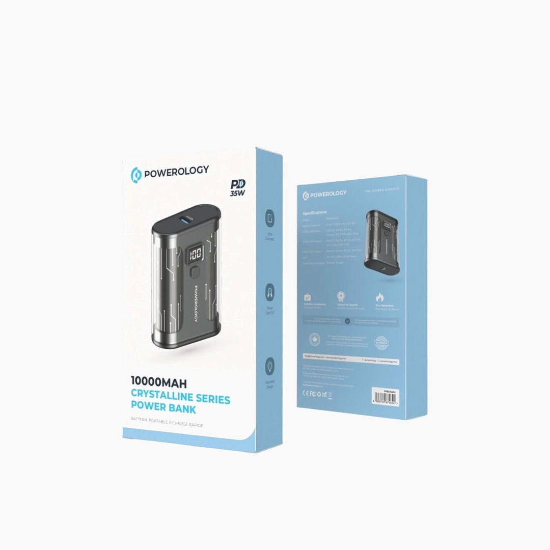 Powerology 20000mAh Crystalline Series power bank with digital display