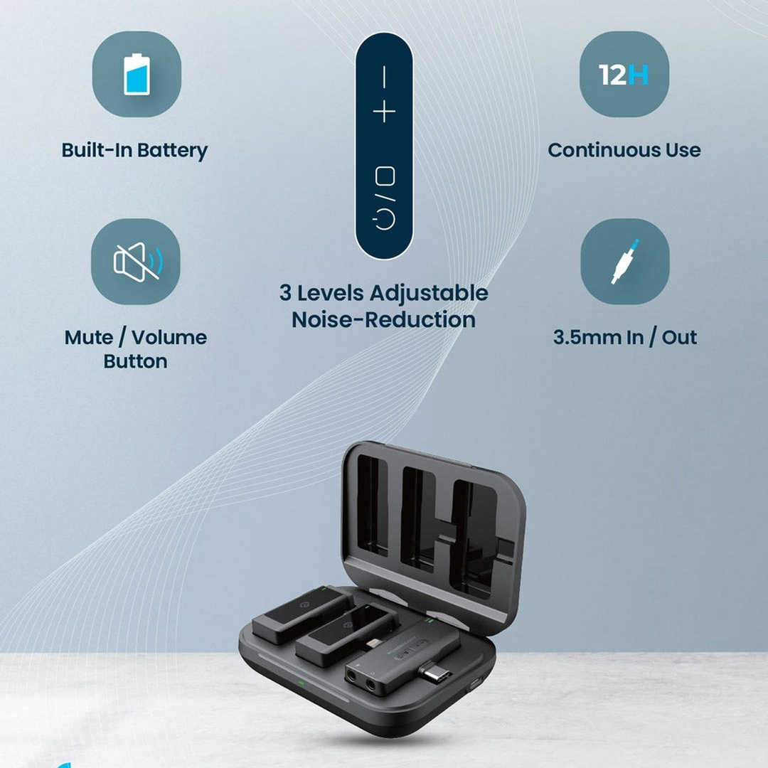 Powerology wireless lavalier microphone for iPhone and iPad