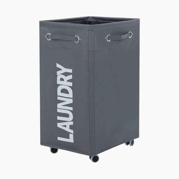 Weva Trolly Laundry Basket With Wheels Charcoal