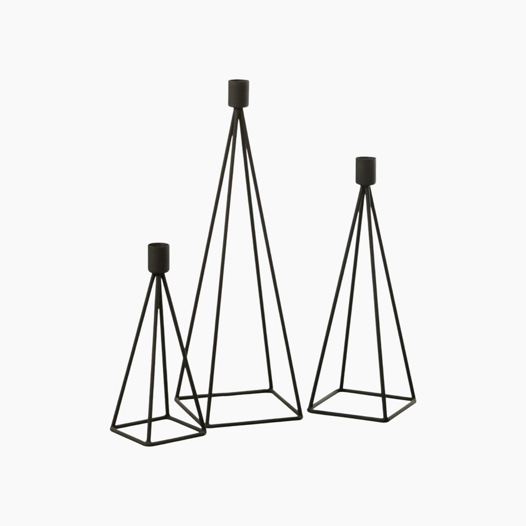 Metal candle holder set of 3 crafted from durable metal