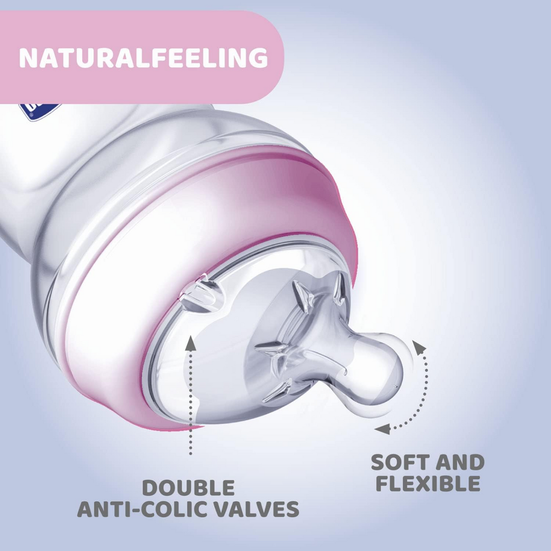 Chicco - Natural feeling 0M+ 150 ml Regular Flow - Pink