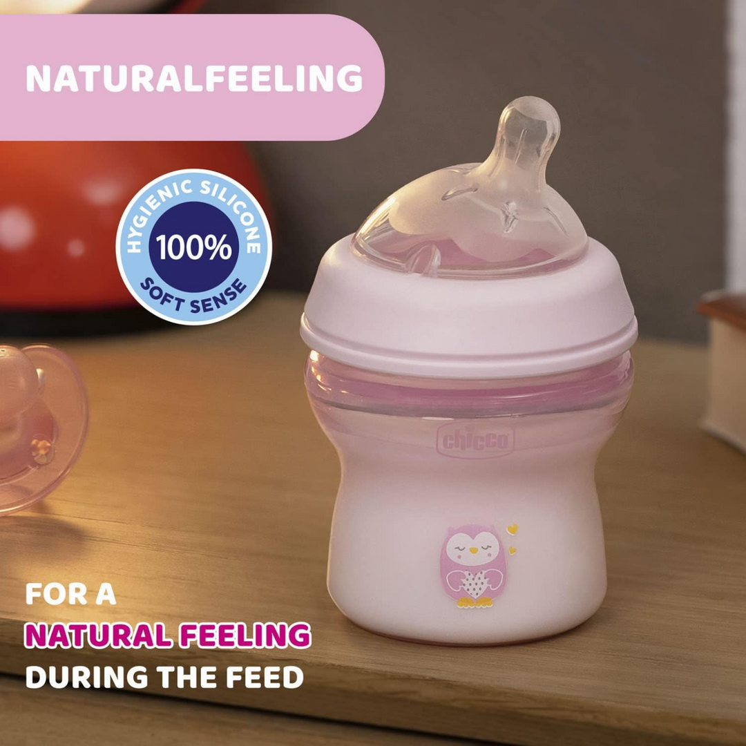 Chicco - Natural feeling 0M+ 150 ml Regular Flow - Pink