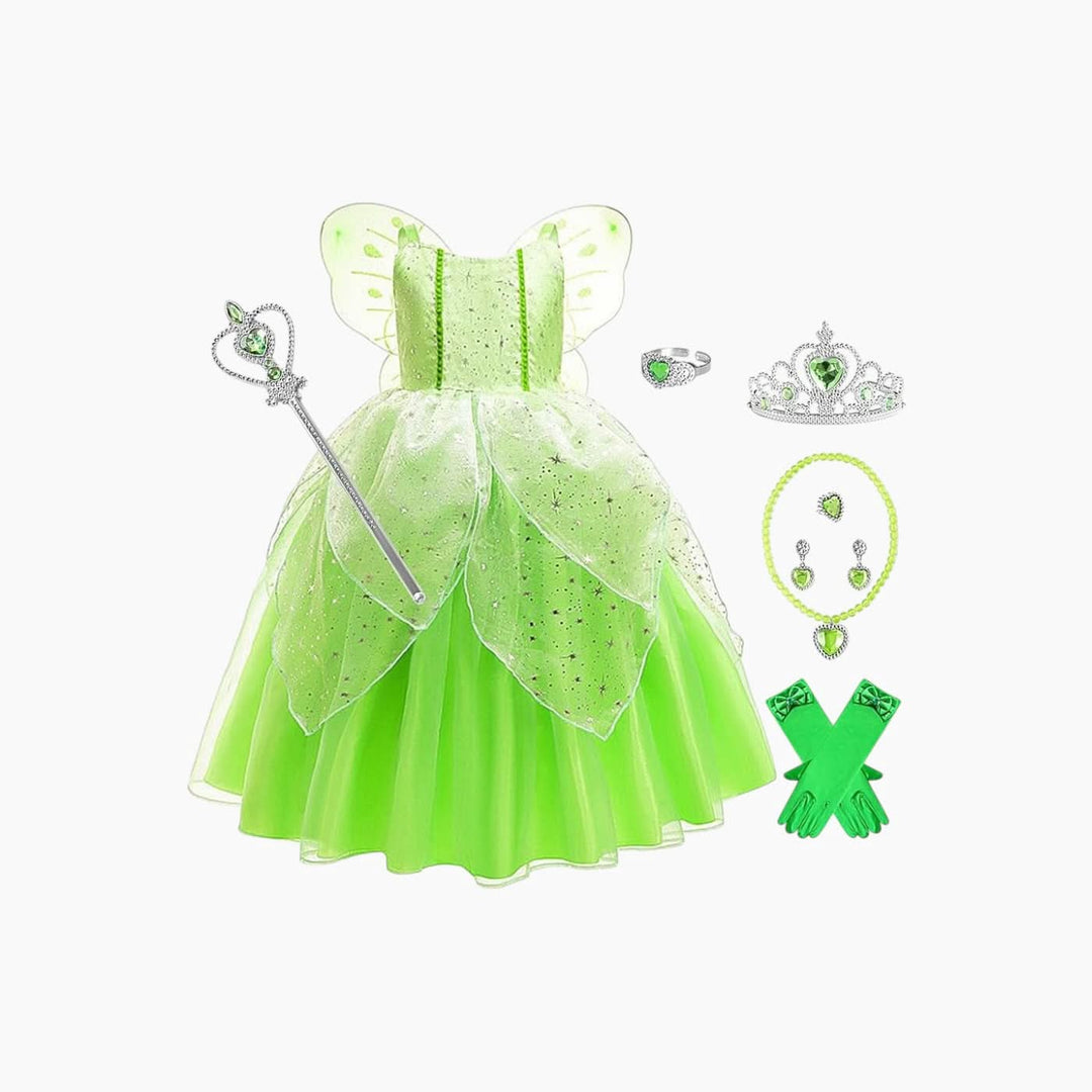 Tinkerbell costume dress with delicate tulle detailing