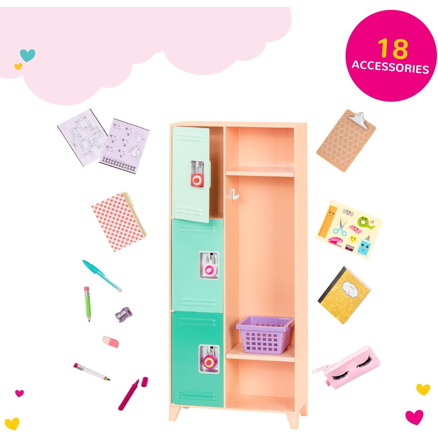 Battat Our Generation Deluxe School Locker Set Battat Our Generation Deluxe School Locker Set
