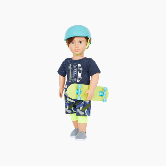Battat Our Generation Boy Doll With Skateboard, Theodore