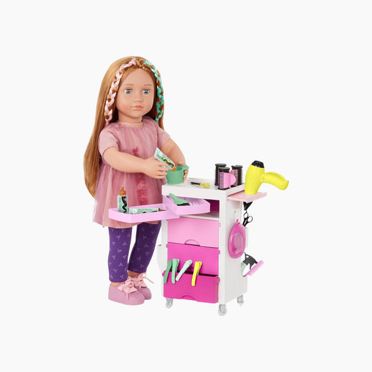 Battat Our Generation Salon Cart With Accessories