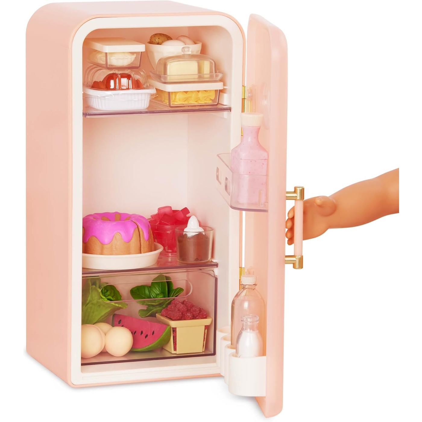Battat Our Generation Mini Fridge With Groceries Battat Our Generation Mini Fridge With Groceries
