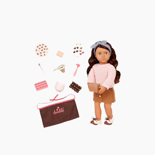 Battat Our Generation Deluxe Chocolate Doll With Book, Coco