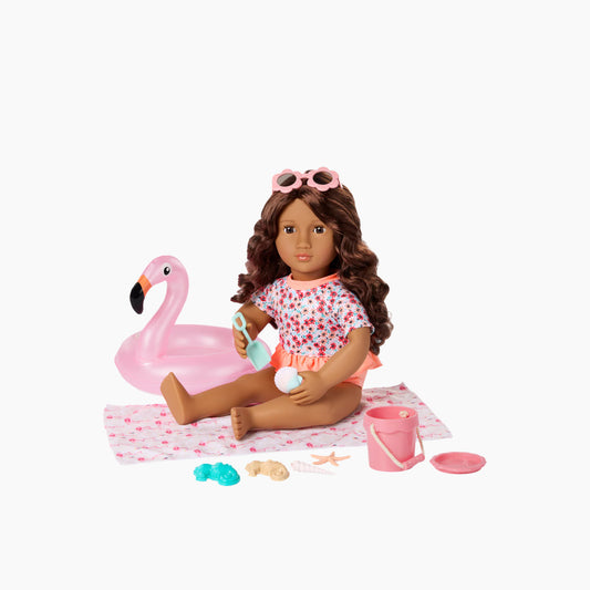 Battat Our Generation Deluxe Beach Doll With Book, Gabriela