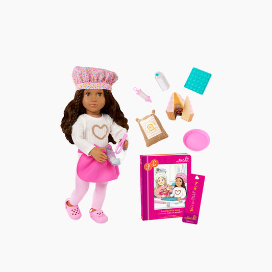 Battat Our Generation Deluxe Baking Doll With Book, Paola