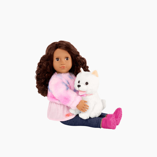 Battat Our Generation Doll & Pomeranian Pup With Accessories, Ines & Jojo