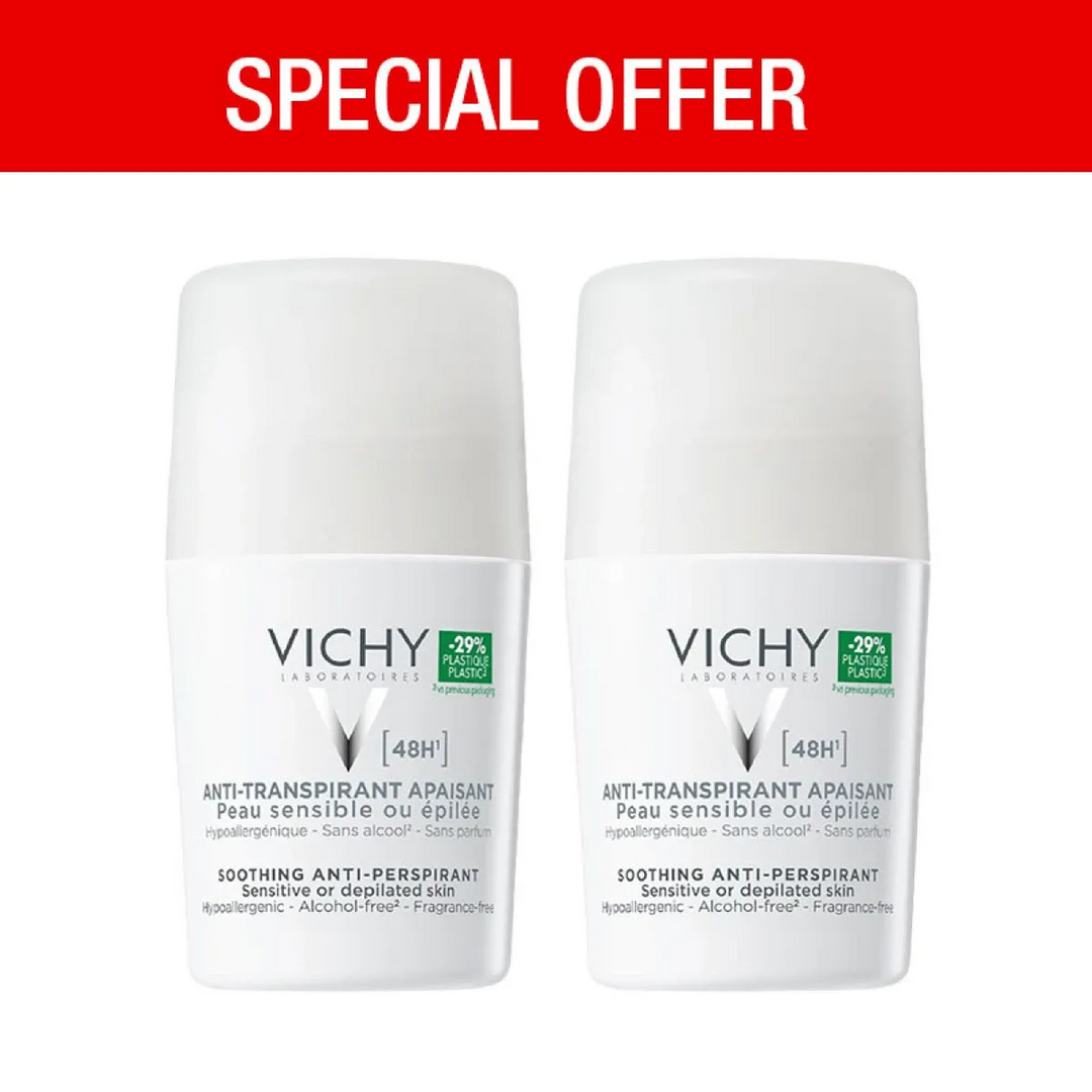 Vichy 48-Hour Soothing Anti Perspirant Roll On 50Ml Unisex L2 At 50%Off On 2Nd Pack