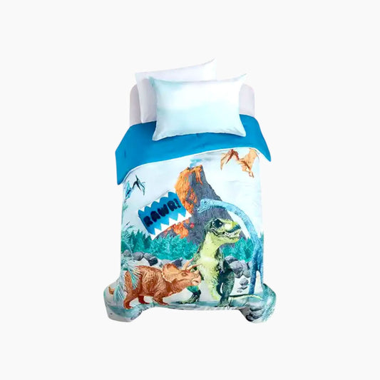 Nova Home "Tucker Dinosaur" Kid's Comforter Set - 7 Pcs - Queen - Blue