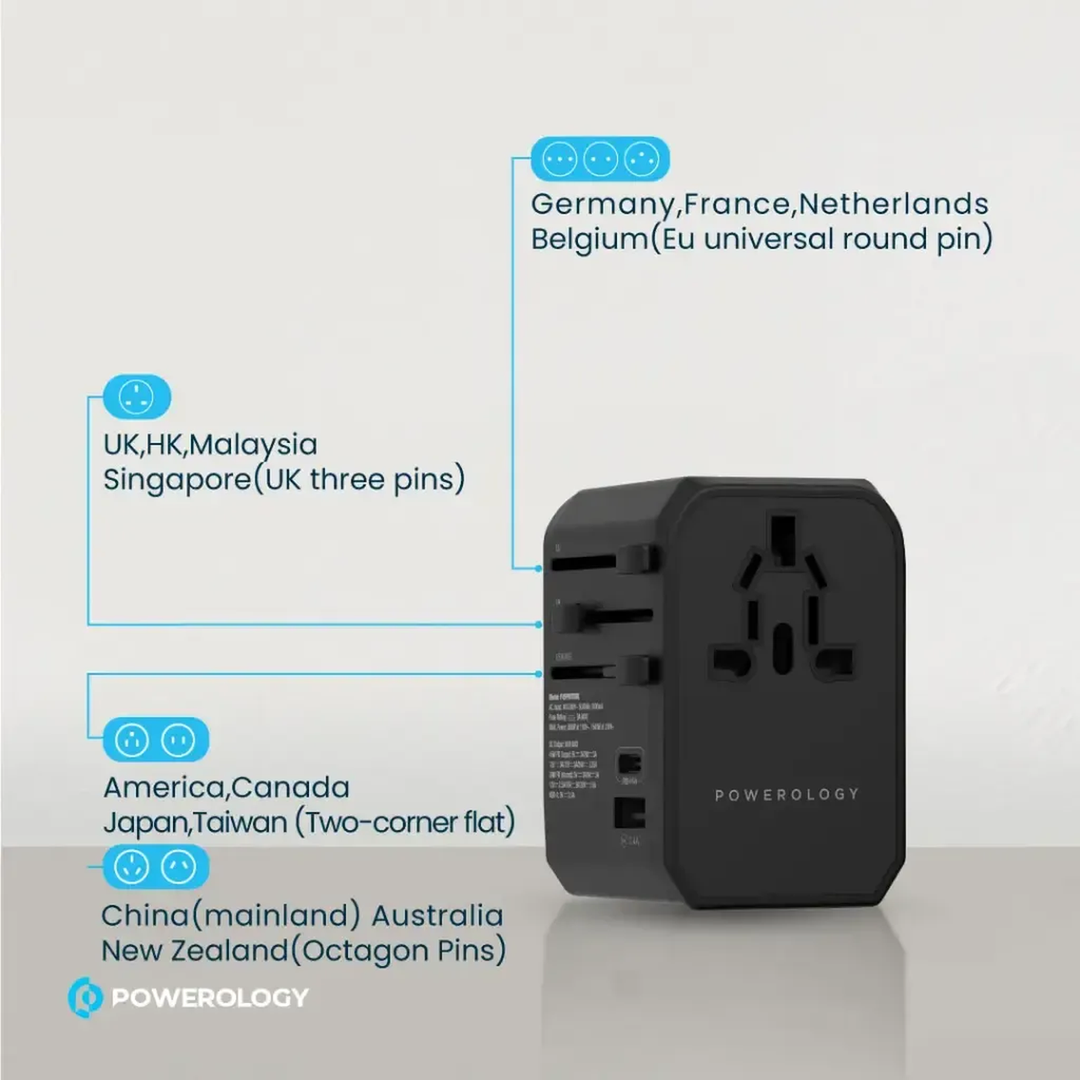 Powerology Universal Multi-Port Travel Charger