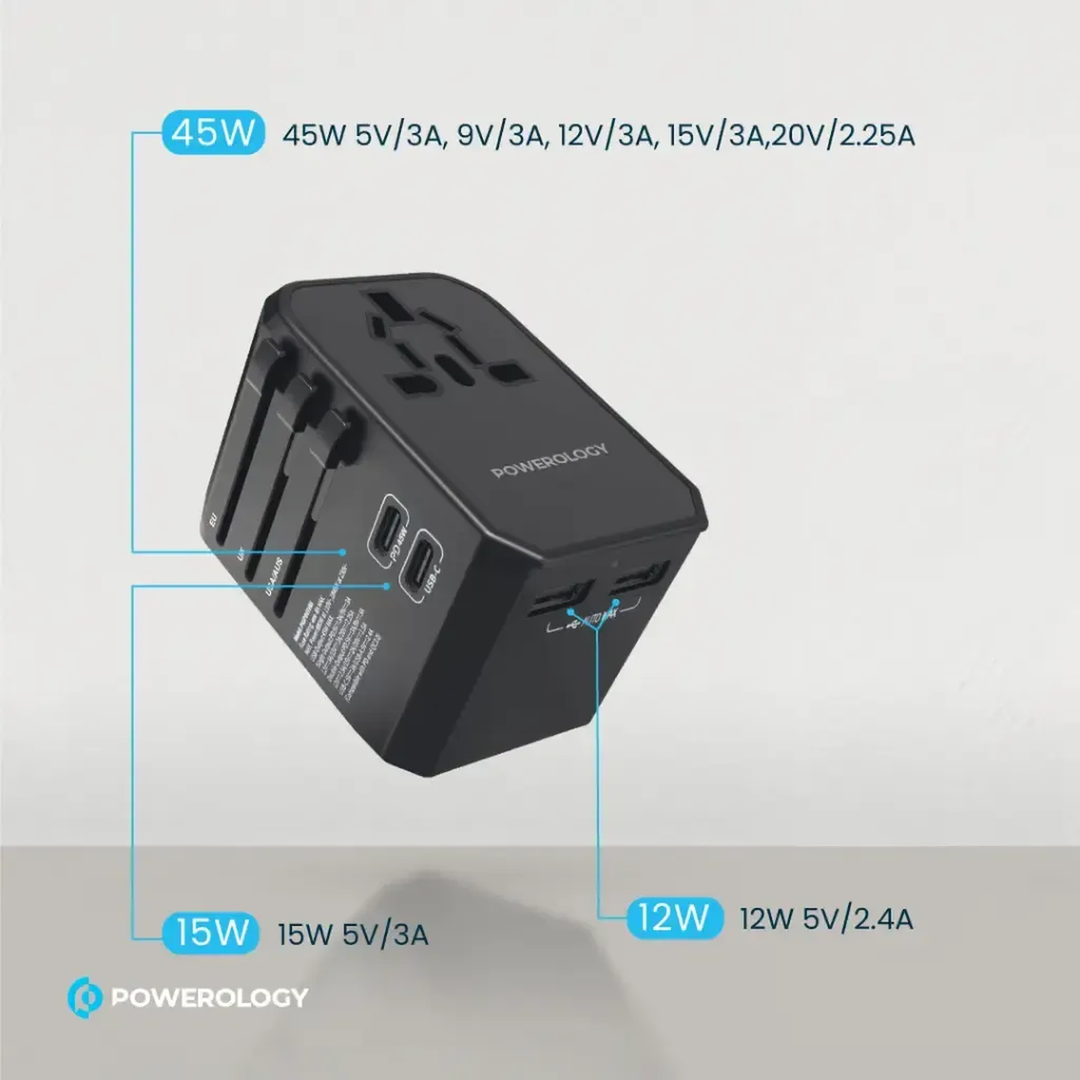 Powerology Universal Multi-Port Travel Charger