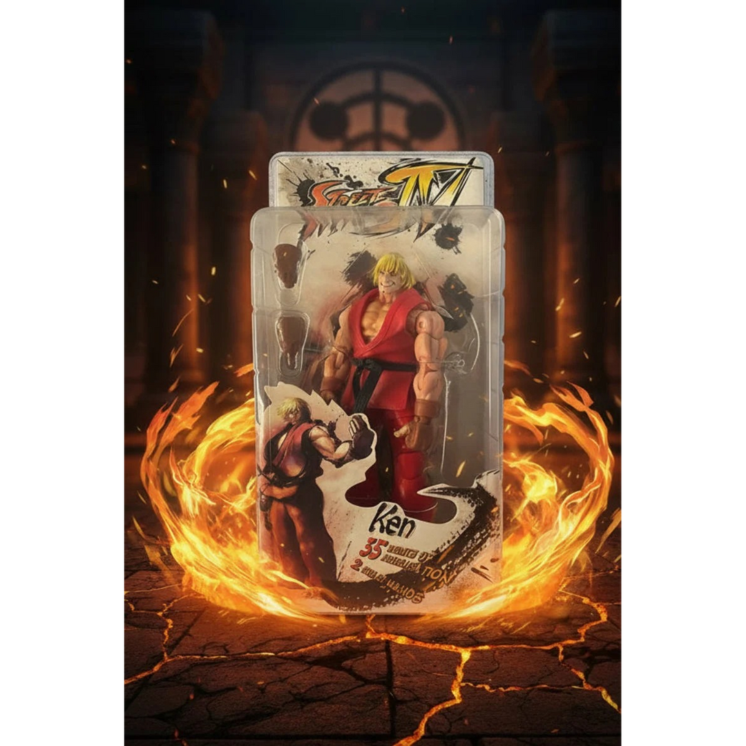 NECA Street Fighter IV Ken Masters Action Figure - Red Costume