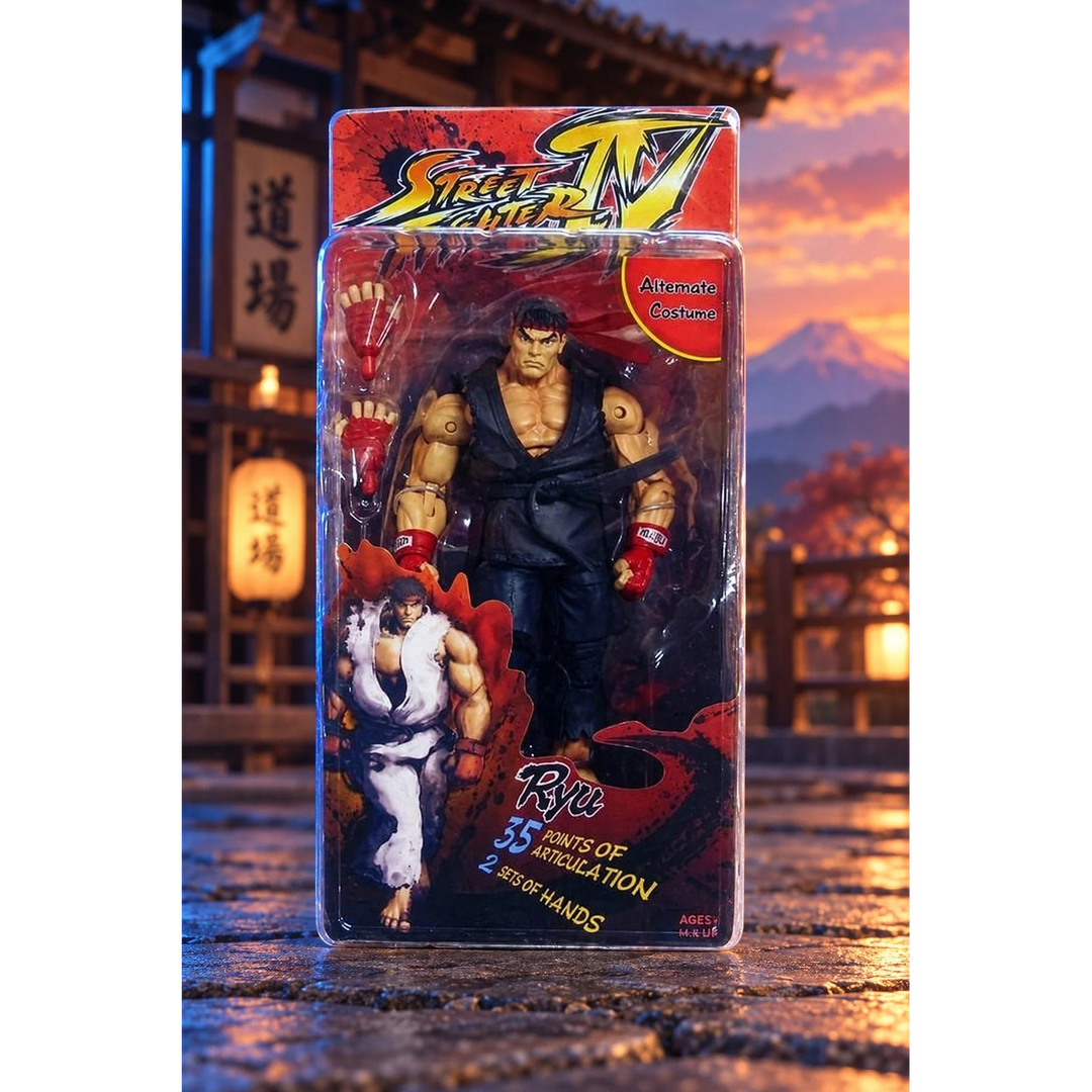 NECA Street Fighter Ryu Action Figure - Black Costume