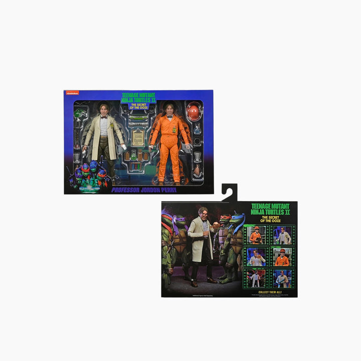 NECA TMNT II Professor Jordan Perry Action Figure Set