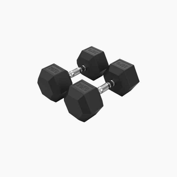 Hex Rubber Dumbbell Set 20kg