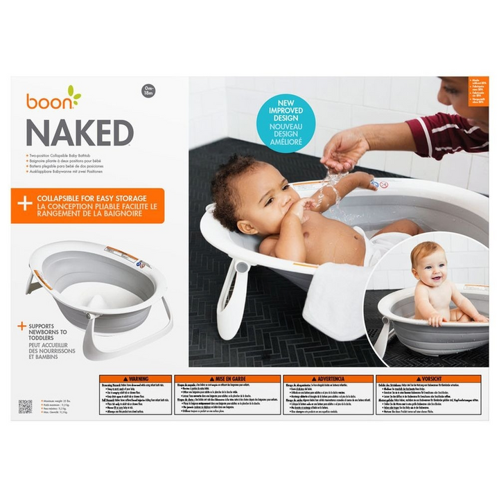 Boon New Naked Collapsible Bathtub - Grey