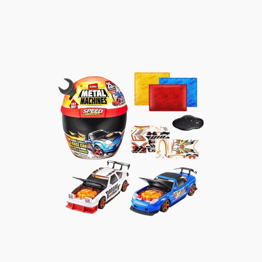Zuru Metal Machines Speed Heroes Helmet Playset Series 1 toy race car set