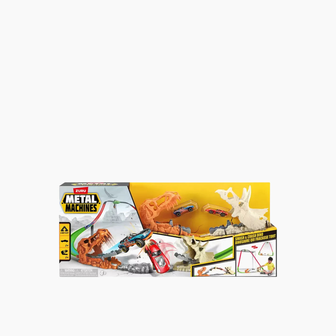 Zuru Metal Machines Smash And Crash Dino Playset Series 1 with two cars and track
