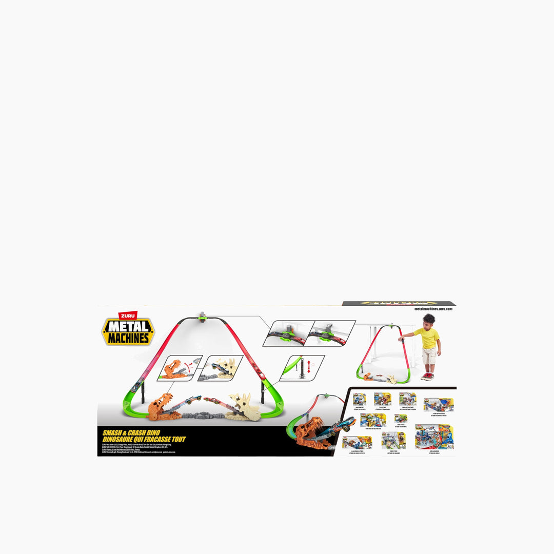 Zuru Metal Machines Smash And Crash Dino Playset Series 1 with two cars and dino obstacles