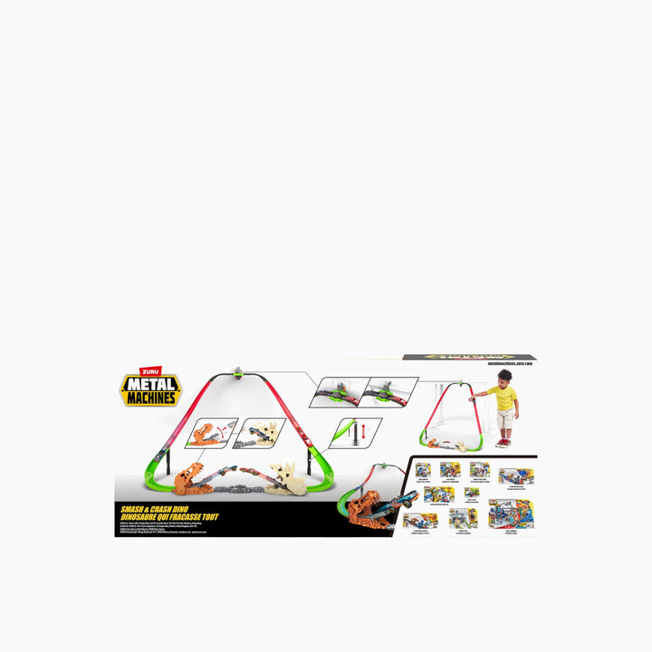 Zuru Metal Machines Smash And Crash Dino Playset Series 1 with two cars and dino obstacles