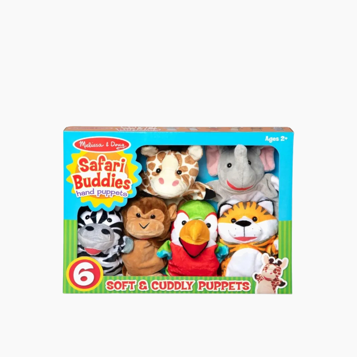 Melissa & Doug six-piece safari animal hand puppet set