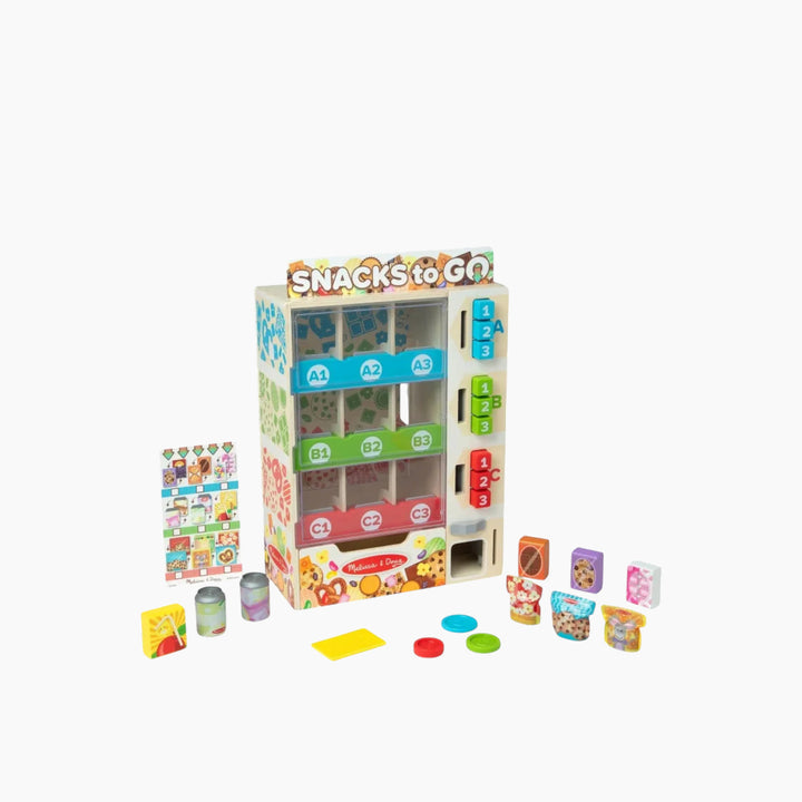 Melissa &amp; Doug wooden vending machine play set with play food